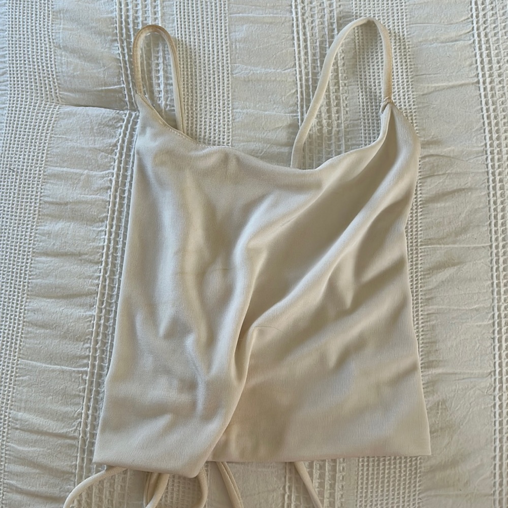 white/off white tie shirt